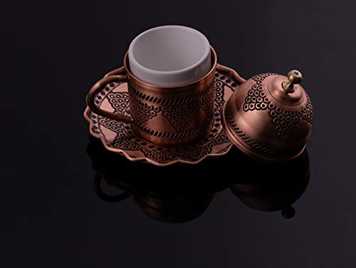 Kupfer Kaffeetassen Set für 2 Person -Espressotassen- Kaffeeset-Mokkatassen - Spezielle türkische Kaffe/Mokka tassen… – Bild 6