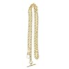 CHICTRY T-bar Pocket Watch Chain Vintage Chrome-Plated Vest Waistcoat Albert Pocket Chain Link with Lobster Clasps Gold Tone One Size #5