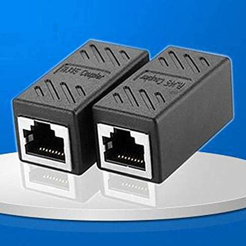 2 Pack Rj45 Coupler Ethernet Connectors Interface Cat 7 Cat6 Cat5 Cat5E Rj45 8P8C Network Keystone Jack In-Line Coupler Ideal For Extending The Ethernet Cables Female To Female Bla #TOP6