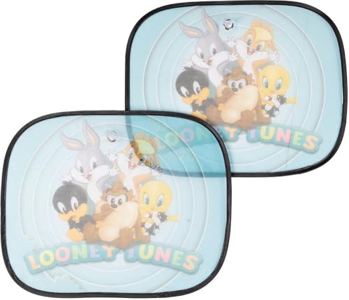 Tataway Coppia Tendine Laterali Parasole Auto Baby Looney Tunes Bambino Bambine 44 X 35 Cm Cartoni Bugs Bunny Duffy Duck Lola Bunny Titti Silvestro Tuz Azzurro - 7