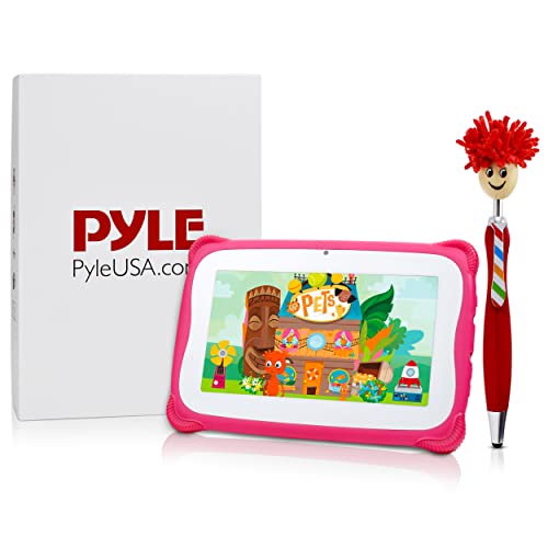 Image of Pyle 7-Inch Android Tablet w / 1080p HD Display, 7 inch Kids Tablet w /Stylus Pen Dual Camera, WiFi Compatibility, Quad-Core Processor, 1GB RAM, 8GB Storage, Kid-Proof Cover (Pink)