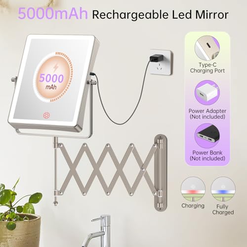 Espejo de maquillaje recargable FASCINATE 8.7 pulgadas con luces miniatura 2