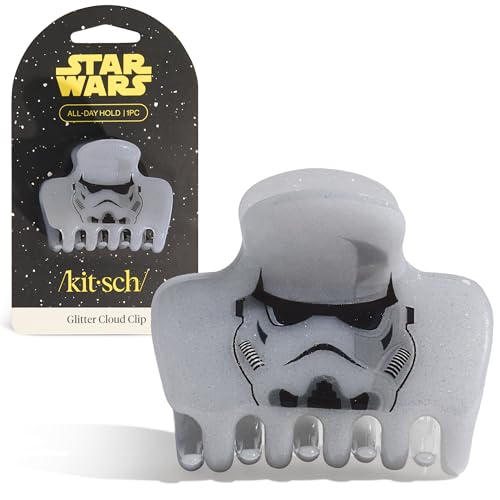 Kitsch x Star Wars Stormtrooper Glitter Medium Hair Clip for Women Iconic Galaxy-Inspired Claw Clip | Recycled Plastic Strong Secure Grip | Hair Accessories for Girls