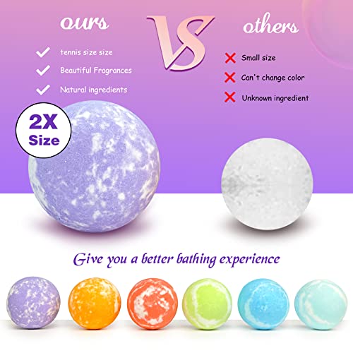 6 Pcs Bath Bombs - 5.2 Oz Large Bath Bombs For Women Rich In Shea Butter And Sea Salt Natural Fizzers Spa Bubble Bath Bomb Set, Moisturize Dry Skin, Perfect For Bubble & Spa Bath #TOP3