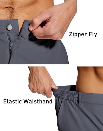 Mens Stretch Golf Shorts 7 Inch Inseam Quick Dry Lightweight Dress Shorts for Men with Zipper Pockets Hiking3