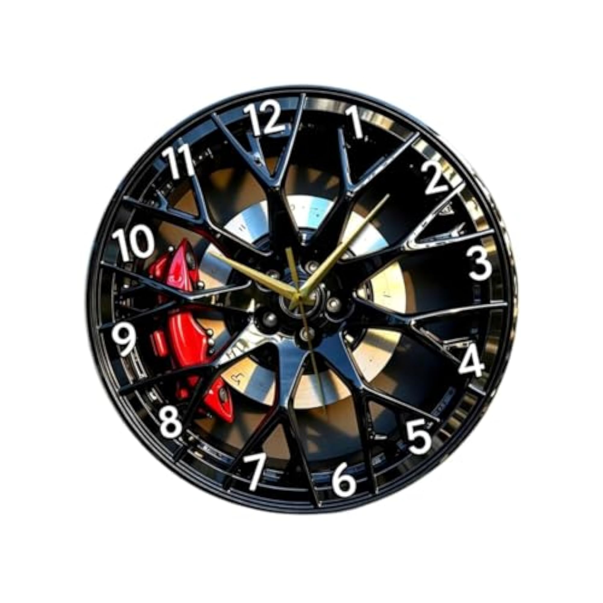 Car Wheel Wall Clock, Silent Tire Rim Decor, 20cm