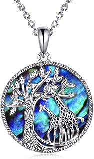 Birthstone Animal Necklace cute 925 Silver Owl/Horse/Cow/Fox/Turtle/Sloth/Snake/Axolotl/Dragonfly Pendant Necklace Animal Jewelry Gift for Women Wife Friend Sister Mom Daughter