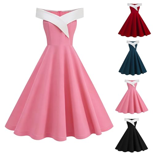 Robe de cocktail festive au design trapèze rétro épuré