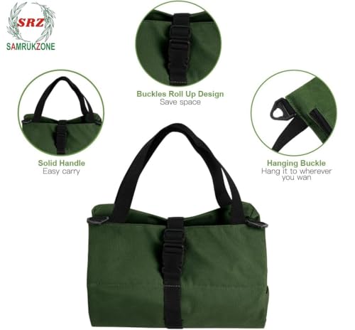 Image of SRZ Tool Kit Storage Organiser for Home Car Tool Bag, Gardening Accessories, Electrical Tools (5 Pockets, ONLY BAG NO TOOLS) (GREEN)