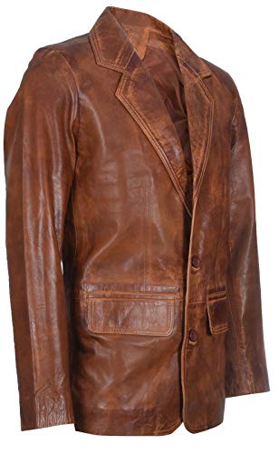 Men's Tan Genuine Leather Blazer Soft Real Italian Tailored Vintage Jacket Coat2