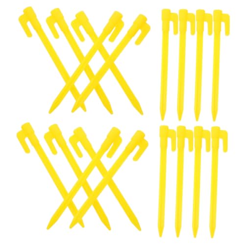 ifundom 40 Piquetas para Tienda De Campaña Resistentes para Exteriores para Lonas Impermeables Estacas De Camping Resistentes para Césped De Polipropileno Color Amarillo