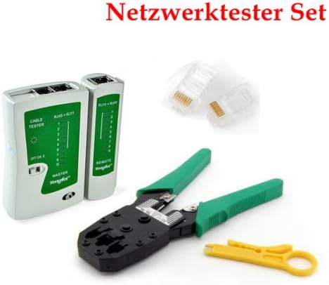 HJ® Network tool Crimping Tool Auflege ISDN Tester Cable Patch RJ45 RJ11 + Plug Cable Cutter