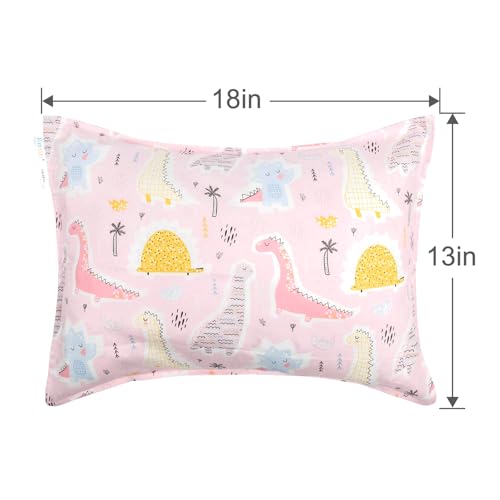 Image of ALVABABY Toddler Pillowcases Organic Cotton Fit 13 inchx 18 inch or 12 inchx16 inch Kids Pillow Cover Envelope for Girl Boy Travel 2 Pack(Pillowcase Only)