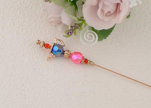 Image of Alilang Gold Magic Lamp Hat Pin Retro Long Handle Hat and Lapel Pins with Flexible Bendable Design on Hats, Scarves, and Suits