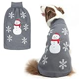 BINGPET 犬 服 冬 セーター 可愛い ペット服 洋服 秋冬服 防寒 暖かい 柔らかい 伸縮性 脱毛保護 リード穴付き 部屋着 お出かけ ドッグウェア 便利 動きやすい 人気 おしゃれ ファッション 猫用 小型犬 中型犬 大型犬 柴犬（グレー 雪だるま Lサイズ）