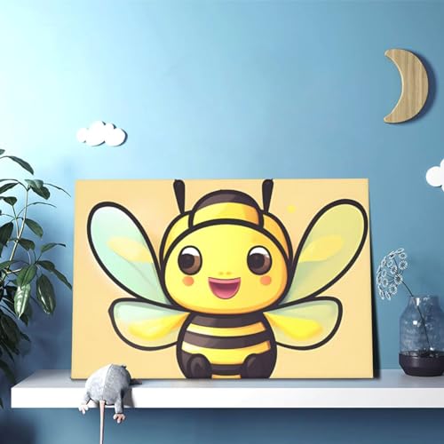 Toile d'abeille jaune pour une décoration murale esthétique de chambre