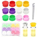 Organisation par Code Couleur : Recevez 12 Bouchons de Protection pour Flacons Verre 3ml en 6 couleurs vibrantes avec un ouvre-bouteille inclus. Parfait pour classer et identifier rapidement médicaments ou solutions en laboratoire ou à la maison, assurant une gestion efficace et sans erreur dans divers contextes.