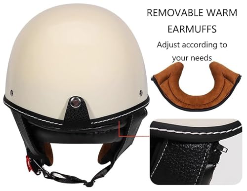 Casque moto jet rétro homologué ECE DOT avec finition style bol 7 - 5