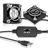 GDSTIME 2-Pack Quiet 40mm USB Fans with 3 Speed Control, Mini 5V DC Brushless Computer Case Fan for VR Gear Raspberry Pi Cosplay Helmet Mini PC Aquarium Roku Router Cooling Ventilation