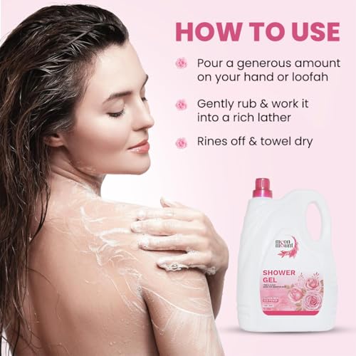 Image of Moon and Mount Hydrating Elixir Body Wash 5L | Coconut & Argan Shower Gel, Cool Rose Scent for Hydrated Skin | Paraben-Free, All Skin Types