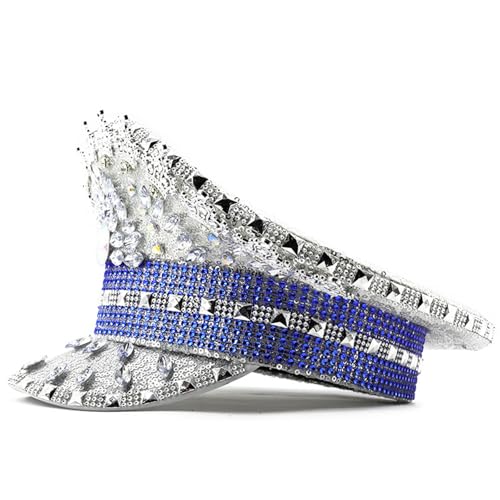 Chapeau de capitaine étincelant en polyester à paillettes Morain