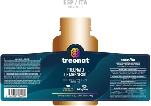 Treonat - Magnesio Treonato - Migliora Il Sonno E La Memoria, Supportato Da Oltre 10 Studi Clinici, Salute Cerebrale Ottimale Con Treonato Di Magnesio Capsule Da 2000 Mg. (666 Per Capsula). Magtein. - 6