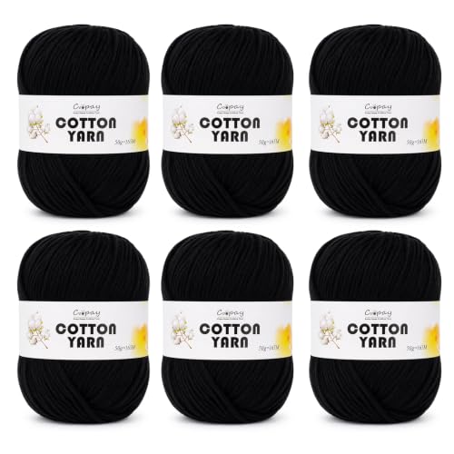 Hilo de algodón suave Coopay negro de 8 capas para tejer paños de cocina 2
