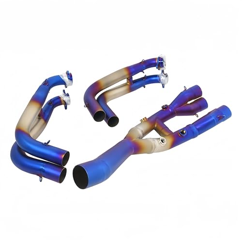 Tuyau d'échappement moto bleu en titane pour BMW S1000RR rehaussant l'esthétique racing