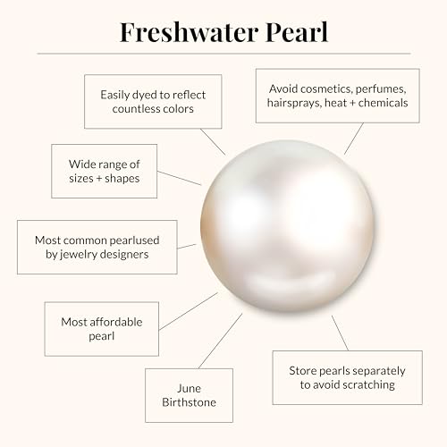 JTV Freshwater Pearl Pendant Necklace for Women - 10.5 mm Floating Pearl on Rhodium-Plated Sterling Silver - Adjustable Real Pearl Necklace - Elegant Timeless Jewelry Gift in Box4