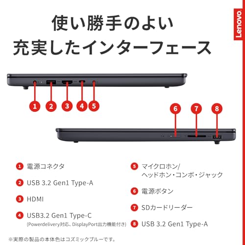 undefined 【Amazon.co.jp限定】Lenovo ノートパソコン パソコン IdeaPad Slim 3 15.3インチ 第13世代 インテル® Core™ i5 プロセッサー搭載 13420H メモリ16GB SSD512GB MS Office 2024搭載 Windows11 バッテリー駆動16.9時間 重量1.59kg コズミックブルー 83K100SMJP ノートPC の商品画像 4