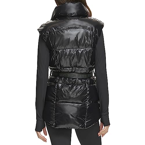 DKNY Women's Performance Puffer Vest Belted Wet Sire4