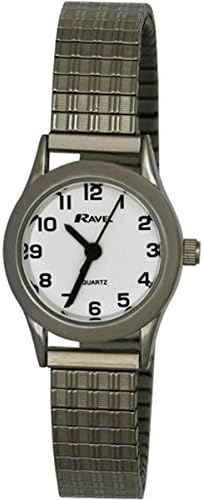 Ravel - Women's Traditional Watch with Clear Numeral Dial on Expander Bracelet - Silver Tone, Colour: Silver, Women's - 27mm case