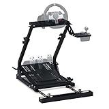 SOPORTE DE VOLANTE FIABLE: El GT Omega Soporte de Volante Clásico es un equipo de simulación básico, duradero y plegable con más de 10 años de fiabilidad demostrada. Pre-equipado con un soporte de palanca de cambios y silla link, es ajustable, está p...