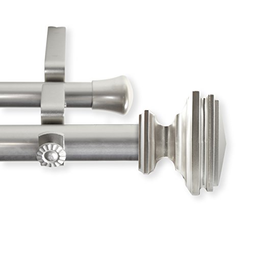 Rod Desyne 100-36-485-D Bedpost 1" Od 48-84 Inch-Satin Nickel Double Curtain Rod Set, 48-84" #TOP2