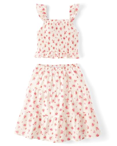 Image of The Children's Place Girls' Smocked Top and Skirt 2 Piece Set