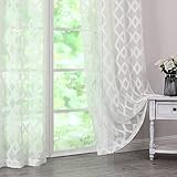 Simplebrand Kiki Sheer Curtains 84 Inch Length 2 Panels Set, Light Filtering Clipped Voile Sheer Cur