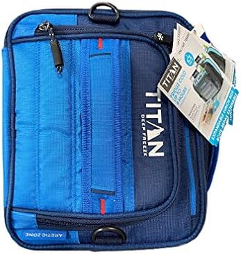 Titan Deep Freeze Expandable Lunch Box with 2 Ice Walls, Blue,Gray, Black, 14x14x14