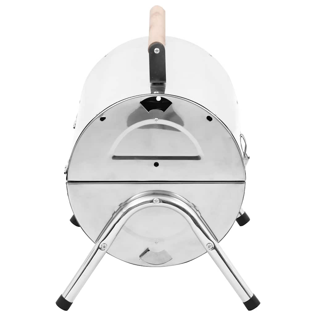 vidaXL - Grills - Tragbarer Tisch-Holzkohlegrill Edelstahl Doppelrost