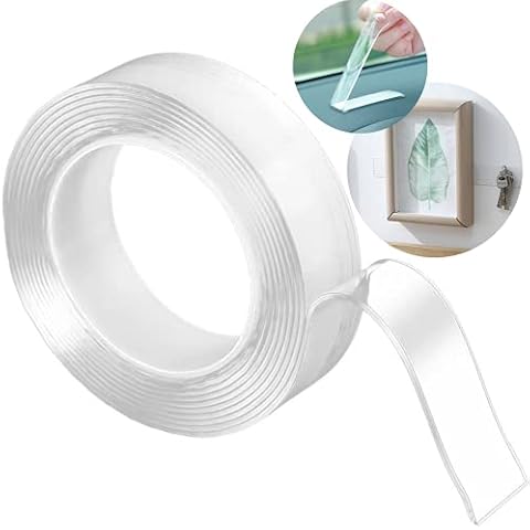 lolifeve Double Sided Tape Heavy Duty, 3M x 2CM Reusable Washable Powerful Reinforced Nano Adhesive Tape.[Thickness 1mm] Cover