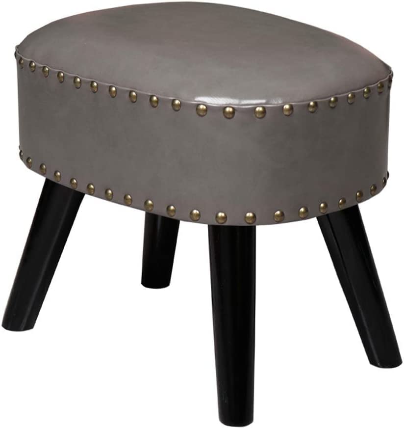 Tabouret en bois massif gris foncé 30x40x35cm pour l'entrée