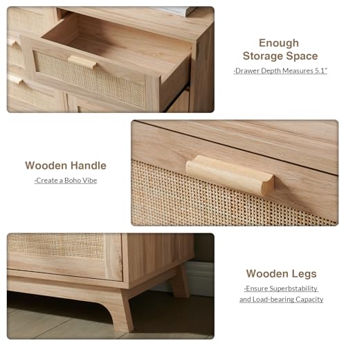 Okvnbjk Fluted 7 Drawer Dresser, 52" Wide Modern Wood Dresser for Bedroom, Chest of Drawers with Curved Profile Design, TV Stand & Storage Organizer for Living Room, Hallway, Black - Image 3