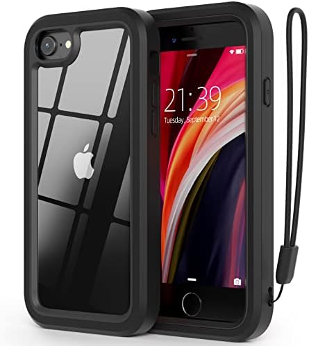 WXR for iPhone SE case 2022/2020,iPhone 8/7/6S/6 case,Soft Silicone Bumper & Crystal Clear Hard PC Back and Inner,3in1 Heavy Dropproof Case for iPhone SE 3rd/2nd 4.7 inch. (Black)