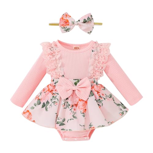 Baby Girl Clothes Daddys Little Sister Cute Bodysuit Newborn First Birthday Summer Outfits Coming Home Photography Clothing Toddler Dress Infant Ruffle Romper With Headband For 18 & 0-3 & 12 Month