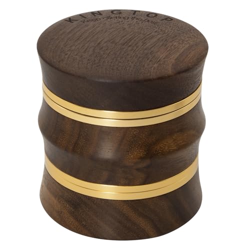 KINGTOP Grinder, Large 2.6' Walnut Wood & Aluminum Manual Grinder