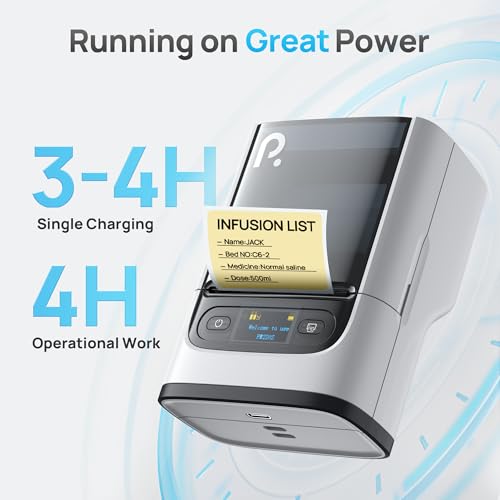 Image of POLONO PM220S Label Maker Machine with Tape, Bluetooth Label Maker, Pearl