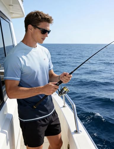 Image of Men's Swim Shirts Rash Guard UPF 50+ UV Sun Protection T-Shirt Quick Dry Fishing Beach T Shirts