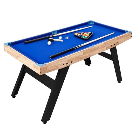 IDEALHOUSE 48" Wood Pool Table Portable Billiards Table for Kids and Adults Mini Pool Table Pool Game Table with 2 Cue Sticks 16 Balls Triangle Chalk