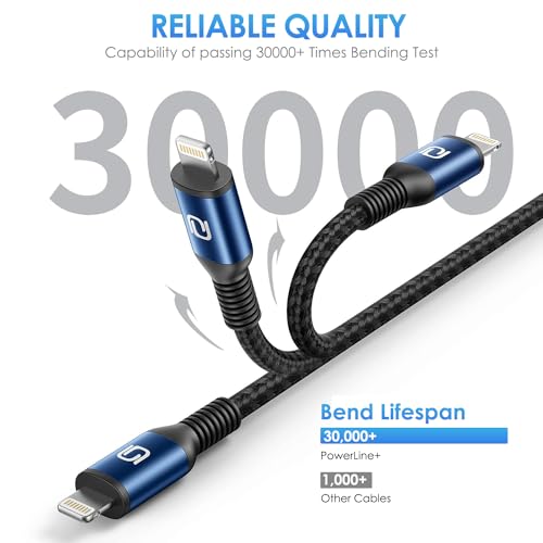 Cables de carga para iPhone de 6 pies con transferencia de datos estable ohbox pack de 3 4