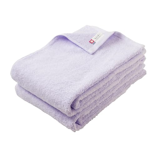 今治タオル nico バスタオル 2枚組 リュクス ホテルタオル 120x60cm 肌触りが良い ホテル仕様 ふわふわ 綿100% 無地 日本製 (ラベンダー)