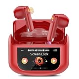 Thunelec 2026 Cuffie Bluetooth, 48 Ore Auricolari Bluetooth 5.4 Touch Screen, ANC/ENC Cancellazione Rumore Cuffie Senza Fili, 5 Equalizzatore, Stereo Hi-Fi Cuffie Wireless, IPX7 Cuffiette Rosso Fuoco
